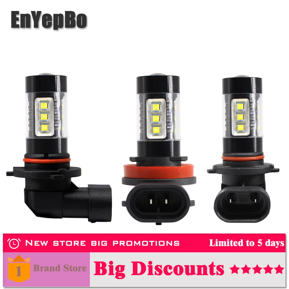 

2Pcs NEW CANBUS H8 H11 Led HB4 9006 H9 Anti Fog Lights 66 LED 3200LM 6000K White Car Driving Running Lamp Auto Leds Bulb 12V