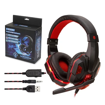 

Hot Sale 3.5mm Gaming Headset LED Headphone With Microphone For PS4 Switch Laptop Gamer High Quality