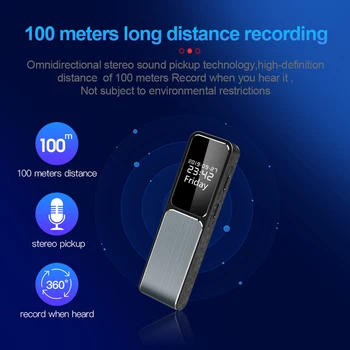 

100 Meters Distance HD Stereo Vocice Recorder 1080P Video Recorder OTG Phone Connection Convenient Camera Voice Recorder