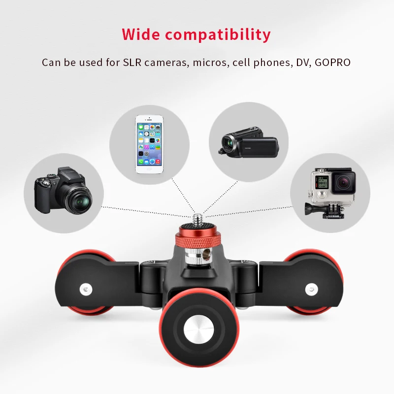 YELANGU L5 Motorized Camera Slider Auto Dolly Car Electric Motor Track Slider Camera Stabilizers for Smartphone DSLR