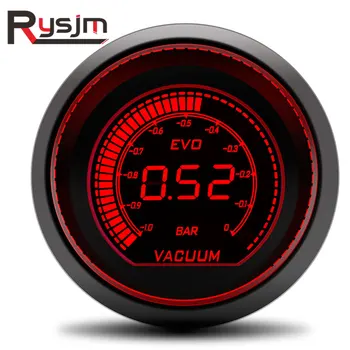 

12V 2inch 52mm Vacuum Meter Digital Gauge Car Turbo Mechanical Boost Gauge Vacuum Press Meter -1~0 Bar Red Blue LED Len Display