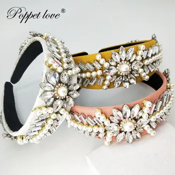 

Luxury Clear Crystal Wedding Rhinestone Tiara Handmade Bridal Hair Jewelry Head Accessories Headpiece Women Crown for Competitio