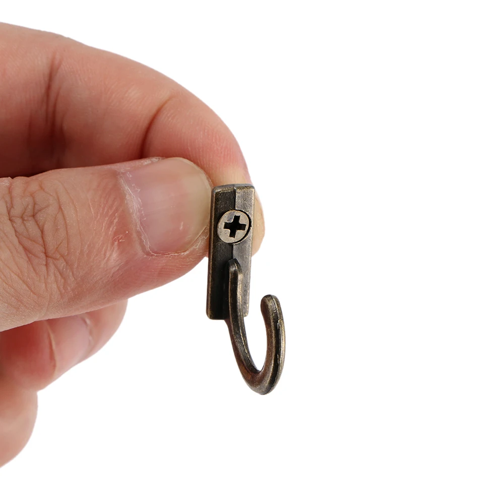

10 PCS Single Prong Hook Mini Size Wall Mounted Retro Cloth Hanger For Coats Hats Towels Keys Wall Mounted Kitchen Hooks