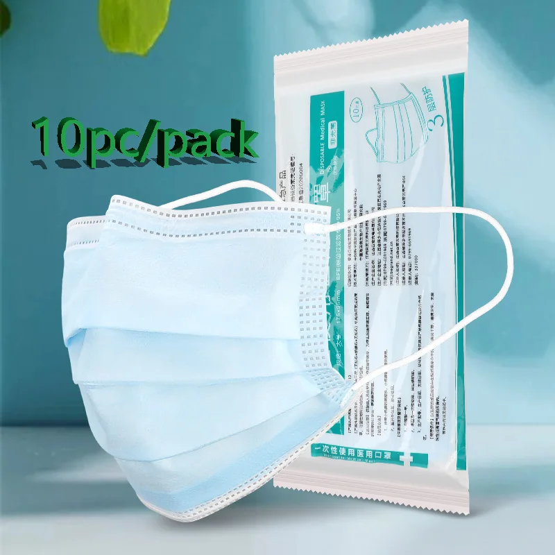 

Disposable Dust Mask Non Woven 3 Layer Mouth Mask 10pc/pack Face Mouth Masks In stock