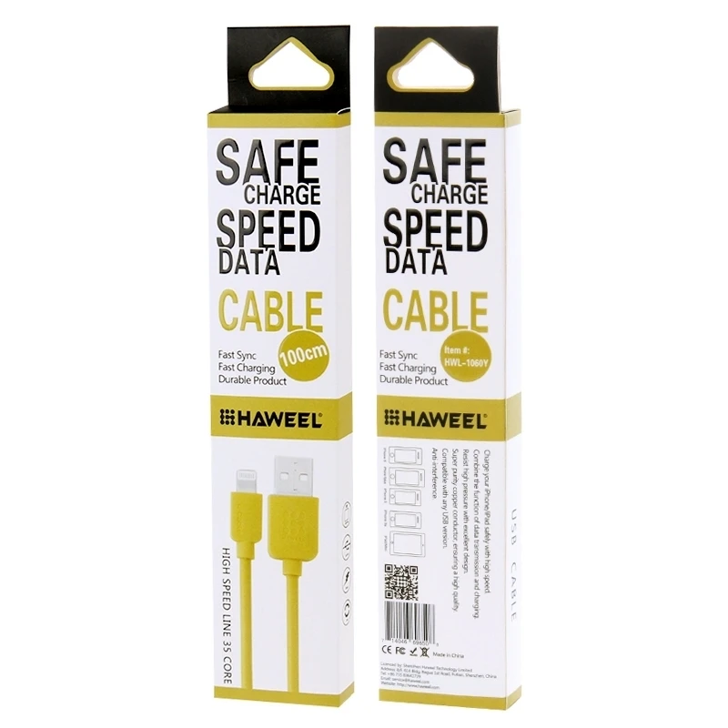 HAWEEL 1 м высокоскоростной 35 ядер 8-контактный usb-кабель для зарядки для iPhone XR/iPhone XS MAX/iPhone X и XS/iPhone 8 и 8 Plus