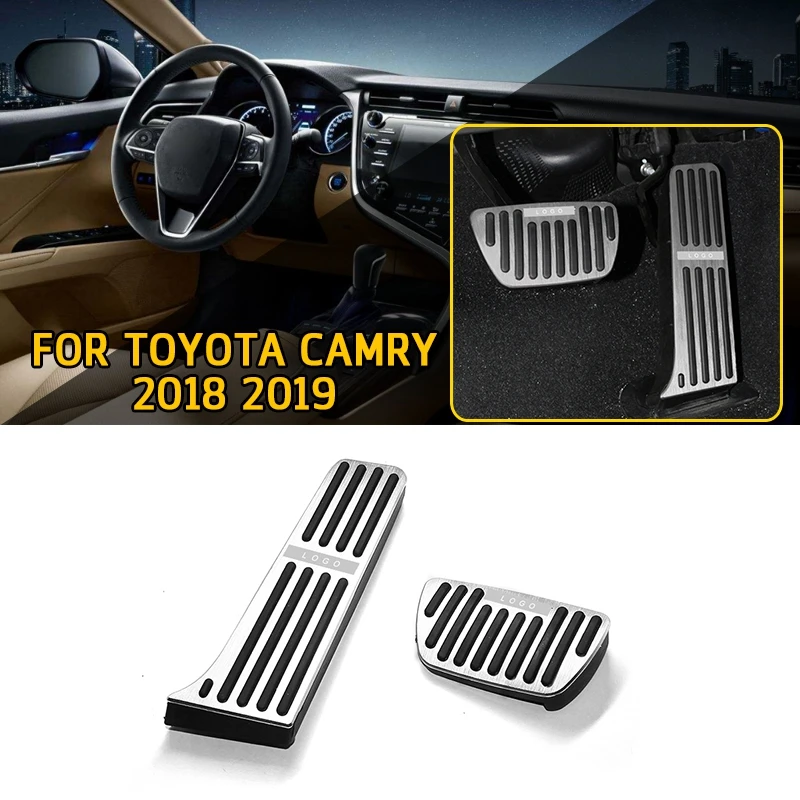 Pcmos на ножной газ педаль тормоза автоматические аксессуары серебро для Toyota Camry 2018
