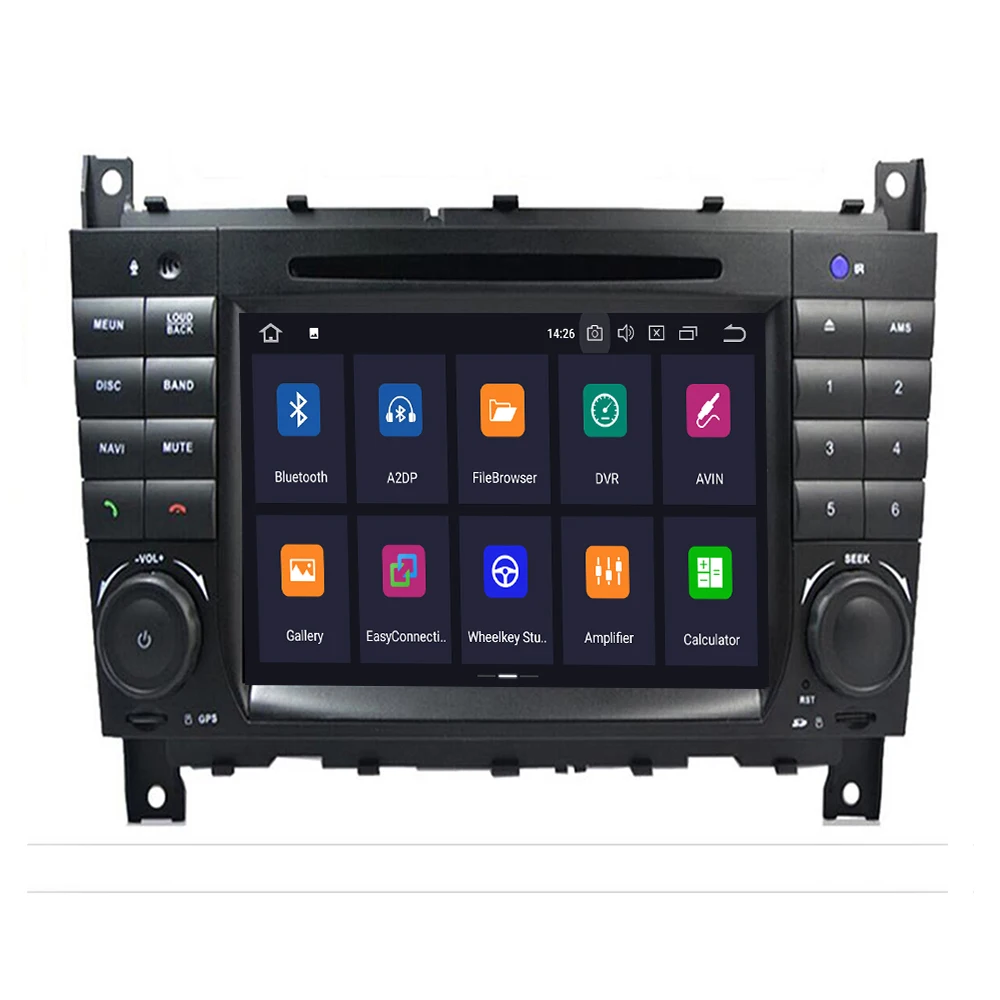Top Two Din Car Multimedia Player Android 9.0 8 core DVD Player For Mercedes/Benz/W203/CLK200/CLK22/C180/C200 GPS Radio FM 4GB 64GB 1