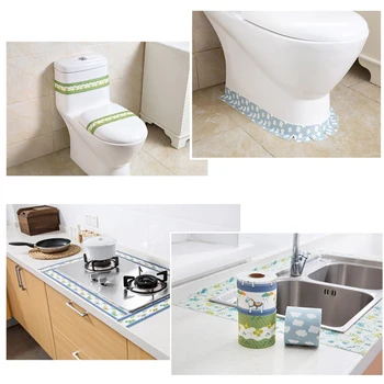 2pcs Self adhesive Kitchen Ceramic Stickers Waterproof Moisture proof PVC Stickers Bathroom Corner Line Sink Stickers Bathroom