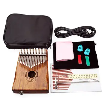 

Electric Kalimba 17 Key Thumb Piano,Mbira African Mahogany Finger Piano Pickup