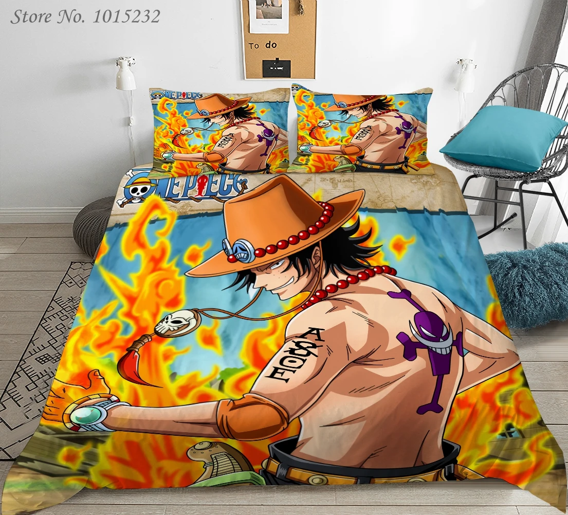 Fashion One Piece Luffy 3D Printed Bedding Set Duvet Covers Pillowcases Comforter Bedding Set Bedclothes Bed Linen 03