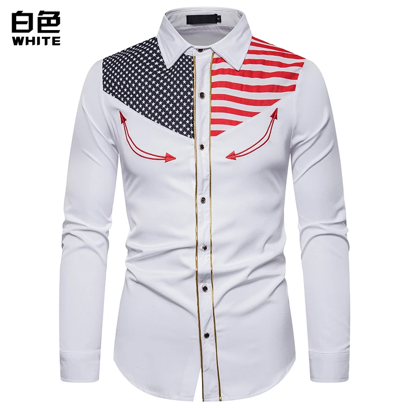 Men Fashion Print Shirts Casual Autumn Long Sleeve Sweatshirts Fomal Business Dress Shirts Casual Solid Color Floral Print Shirt