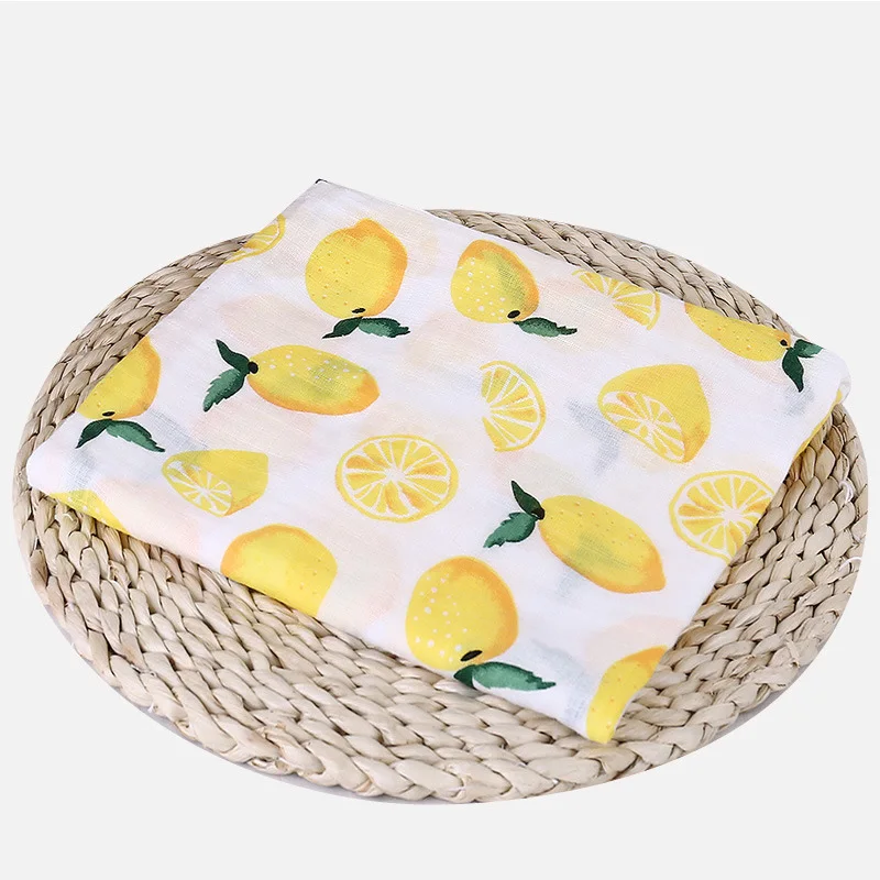 1 шт. Муслин хлопок детские пеленки мягкие одеяла для новорожденных Ванна Марля младенческой спальные принадлежности чехол для коляски игровой коврик - Цвет: Lemon