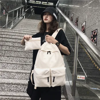 

Backpack Bag School-Bag Teenage-Girls Female Black Vintage Large Women Fashion Mochila