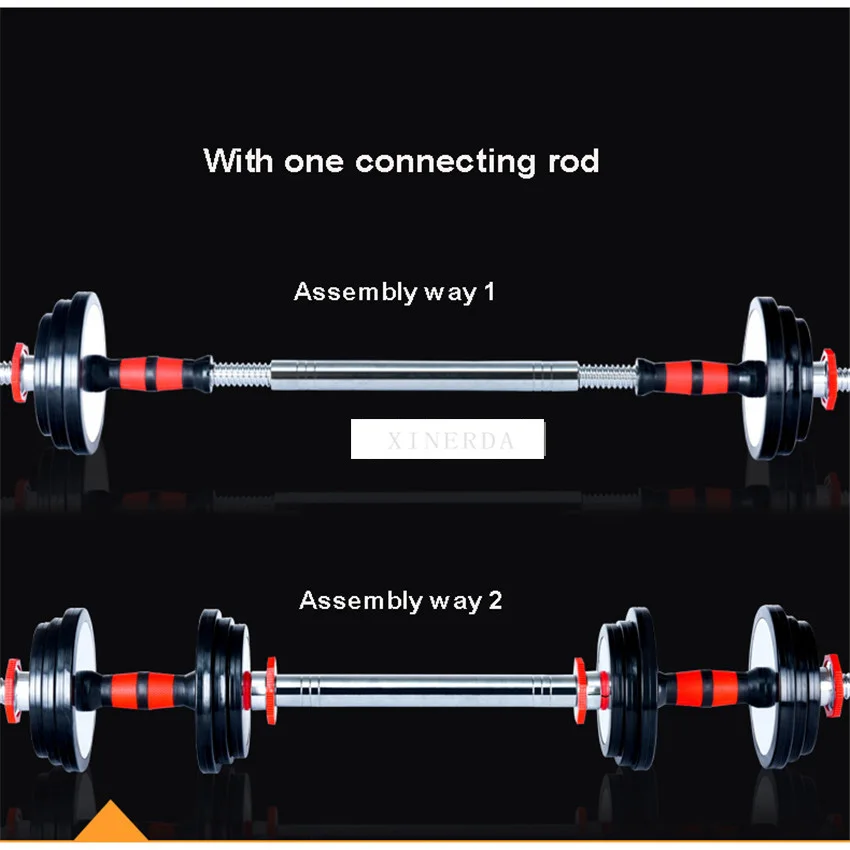 15kg Dumbbell Set With Bar Rod Solid Pure Steel Weight Lifting Set Home Gym Barbells Dumbbell Weight Lifting Sports Training