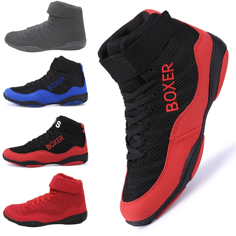 de boxeo profesionales para hombre, zapatillas de lucha antideslizantes, transpirables, entrenamiento y levantamiento de de lucha libre| - AliExpress