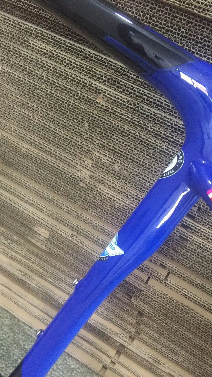 

Quik Step road bike frame black blue color carbon frame in bicycle T1100 UD glossy cyling carbon frame v brakes in stock