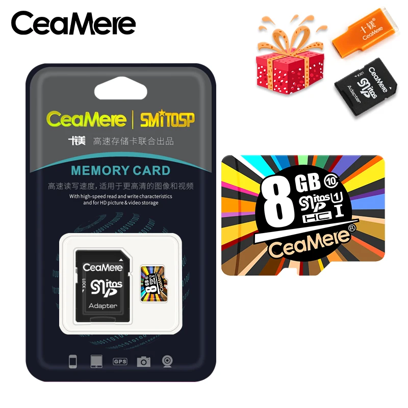 CeaMere карта памяти 256 ГБ 128 Гб 64 Гб U3 UHS-3 32 ГБ Micro sd карта класс 10 UHS-1 флэш-карта памяти Microsd TF/sd карта s для планшета - Емкость: 8GB class 6