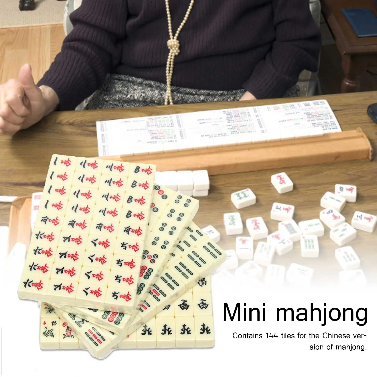 Mah-Jong Chinese Numbered Mahjong Set 144 Tiles Mah-Jong Set Portable Chinese Toy Party Gambling Game Board With Box 5