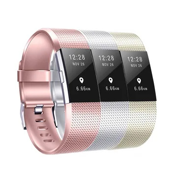 

Replacement Wrist Band For Fitbit Charge 2 TPU Watchband Accessory Wrist Strap For Fitbit Charge 2 Rose Gold/Silver Bracelet