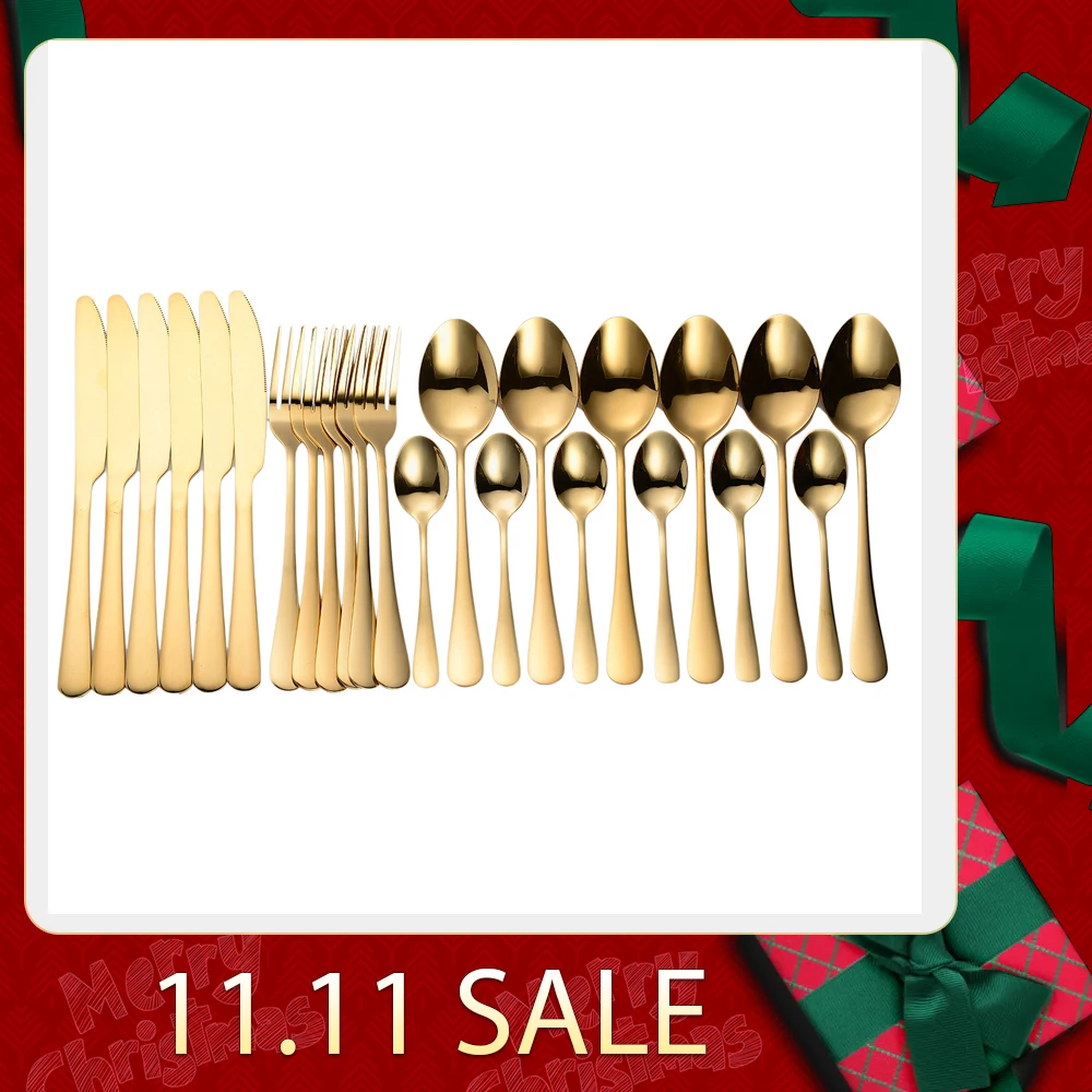 Tablewellware Tableware Black Cutlery Set 24 Pcs Stainless Steel Cutlery Box Forks Knives Spoons Dinner Set Kitchen Spoon