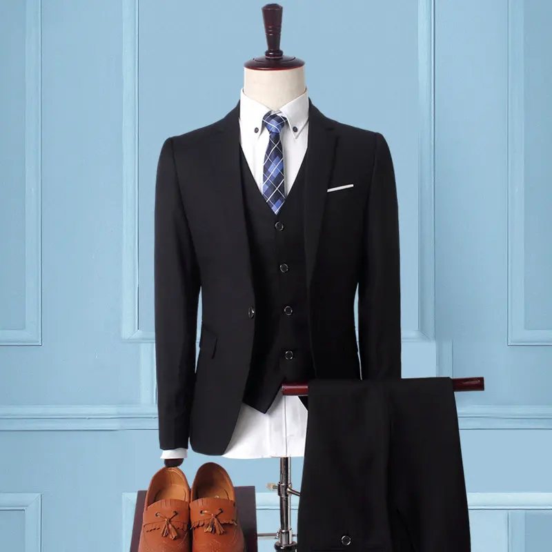 

Suit Men's Korean-style Slim Fit Suit Business Formal Wear Business Work with Groom Marriage Ceremony