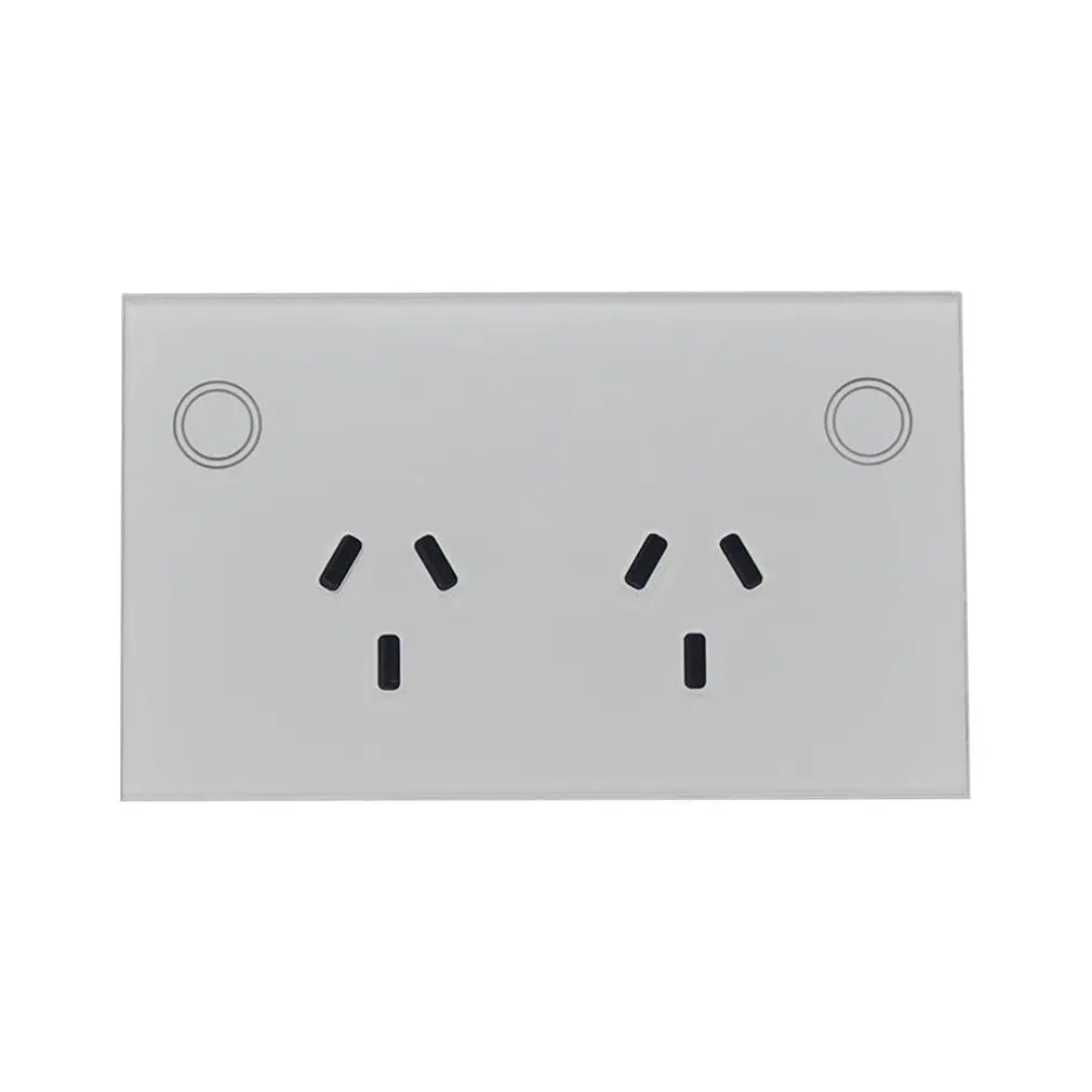 

Touch Double GPO Glass Panel Power Point Wall Outlet Socket Switch 10AMP mobile phone control socket