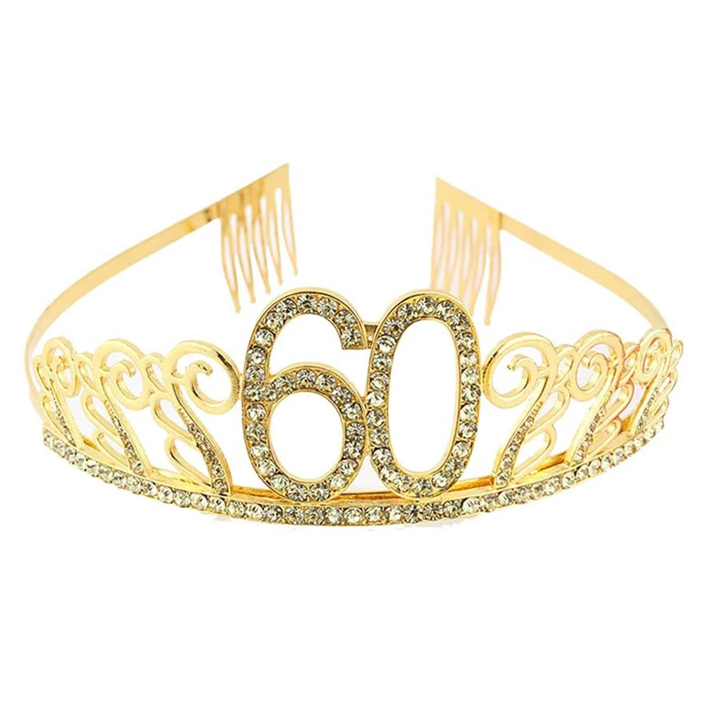 Вечерние украшения для женщин Happy 60th Birthday Queen подарки стразы золото 60 вечерние