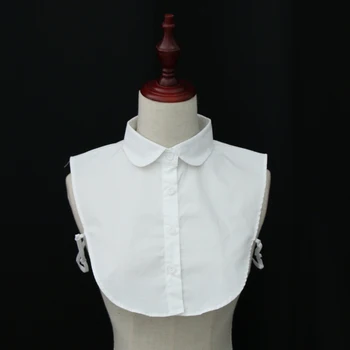 

Women Ladies Solid Cotton Fake Collar False Faux Doll Collar Detachable Half Shirt