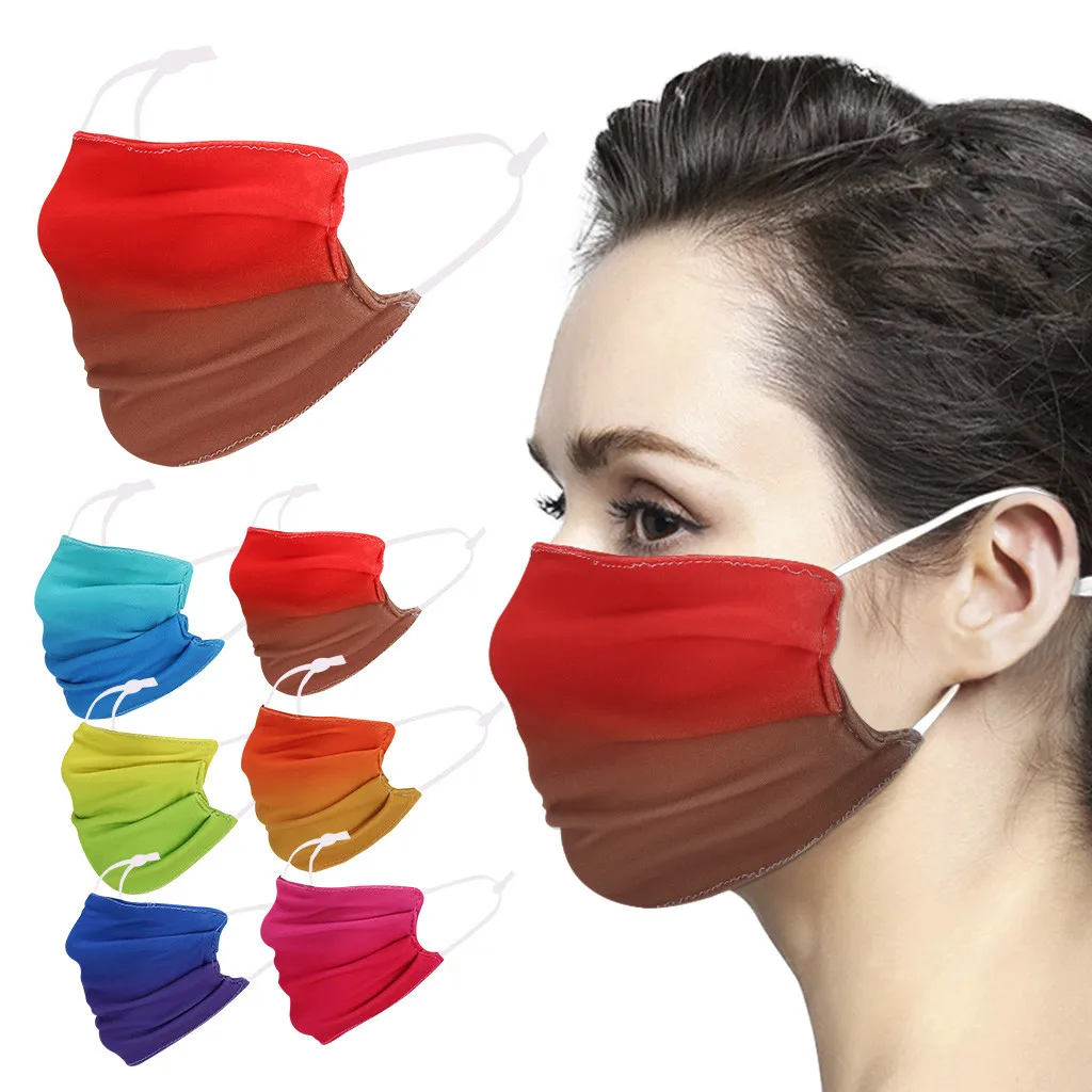 

Mascarilla Máscara 2020 Fast Delivery Unisex Adult Washable Tie-dye printing Adjustable Cotton Breathable Cloth Mask Bandage