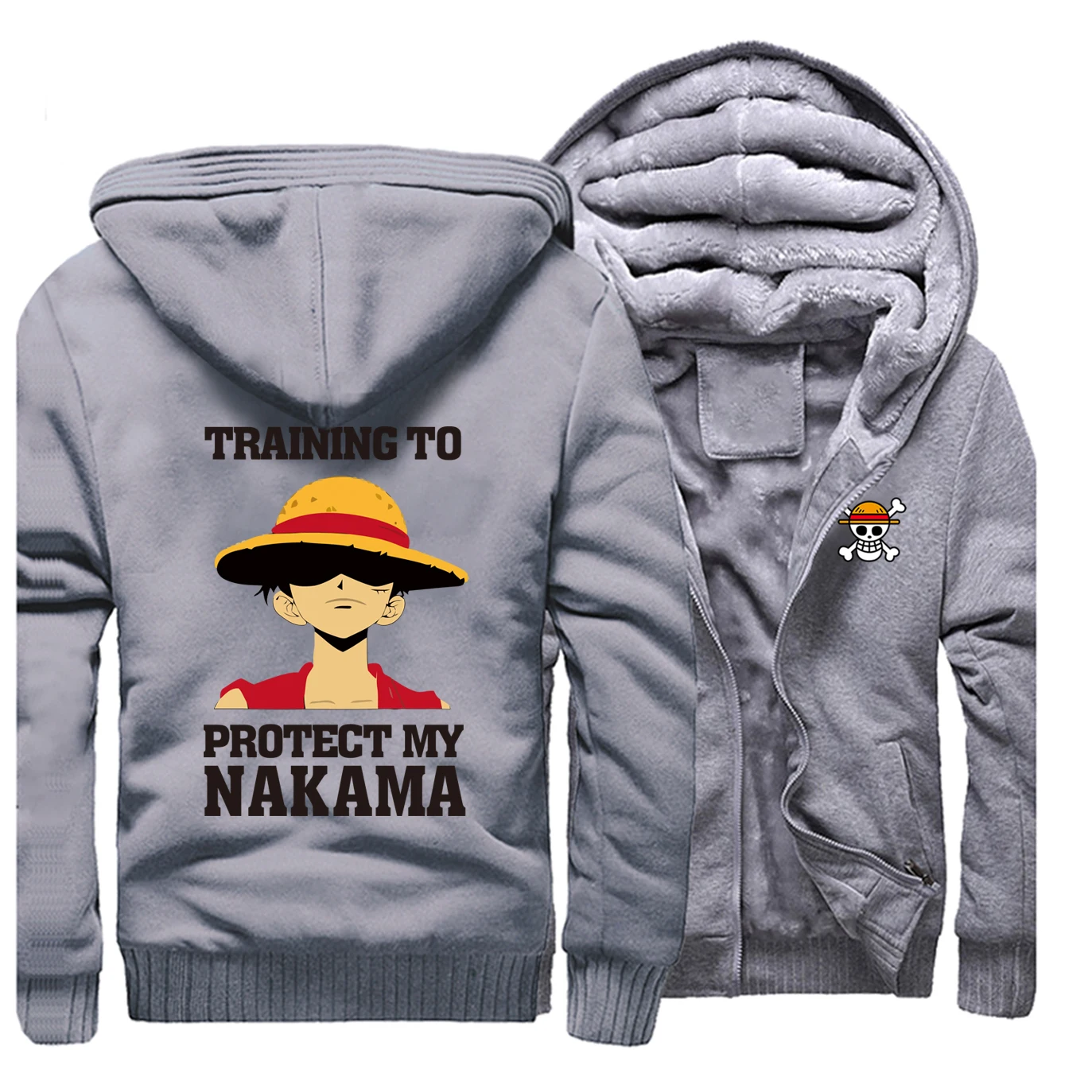 One piece мультфильм аниме Луффи зима горячая Распродажа толстовки человек реглан Пальто Толстая Толстовка уличная Мужская модная теплая одежда