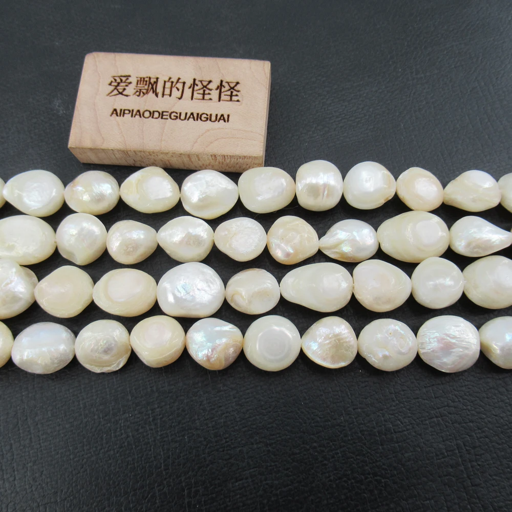 APDGG Wholesale 5 Strands Big Natural Tooth White Shell  Pearl Beads 15'' Loose Beads Jewelry Making DIY