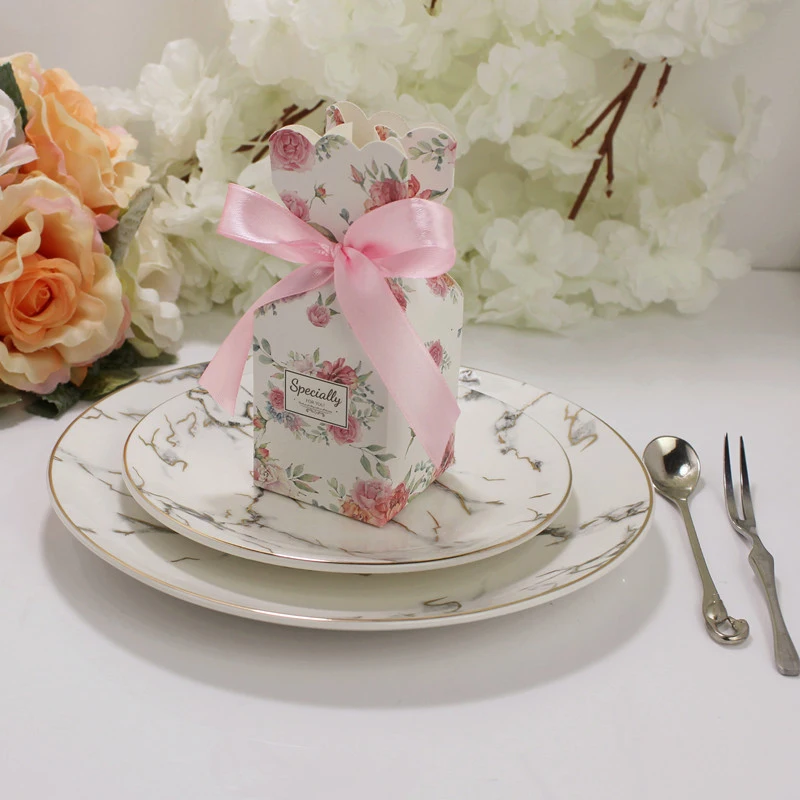 

Wedding Favour Favor Sweet Cake Gift Candy Boxes Bags Party Anniversary 50PCS