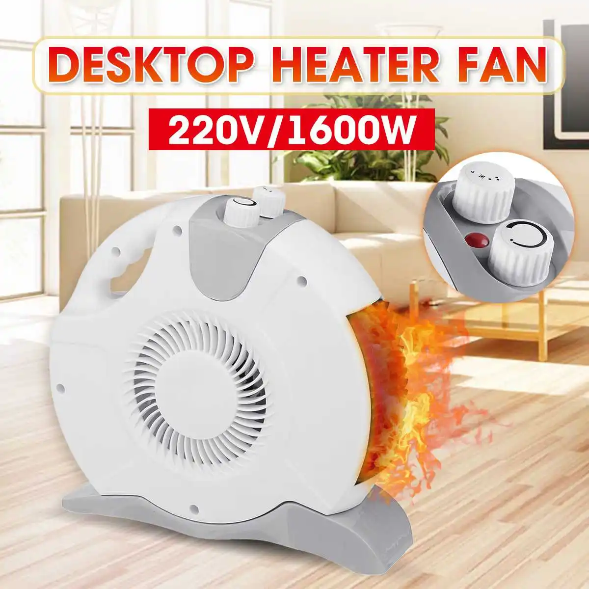 

220V 1600W Portable Electric Heater Mini Heater Fan Home Office Desktop Heating Fan Handy Air Warmer Silent Space Heater Heating