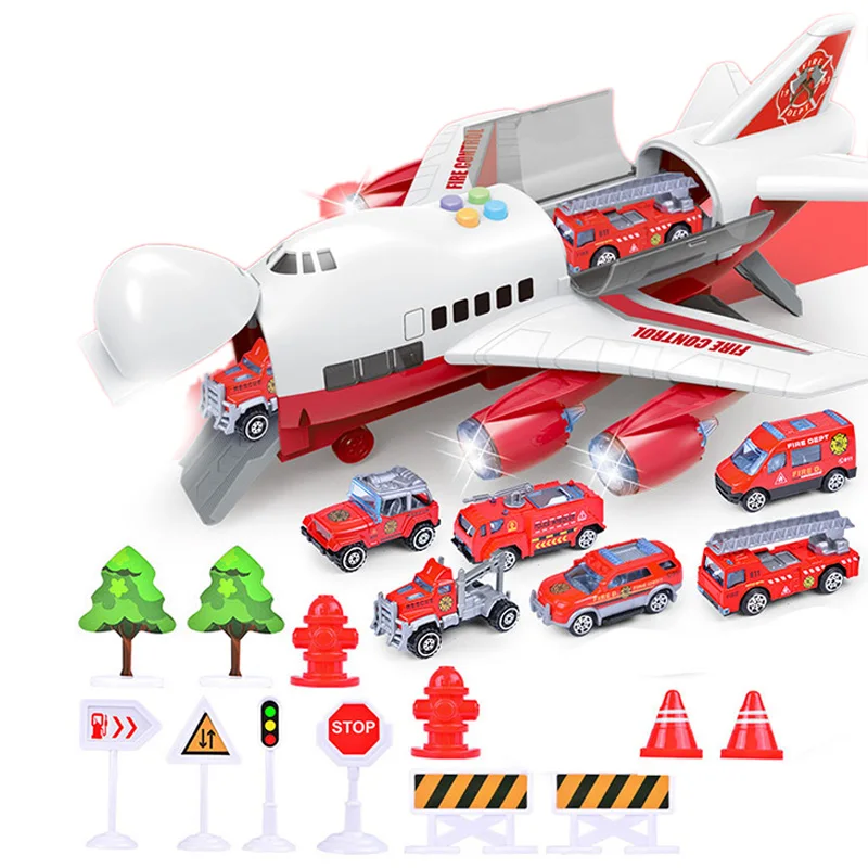 

Music Story Simulation Track Inertia Children's Toy Aircraft Storage Passenger Plane Police Fire Rescue Baby Boy Toy Car