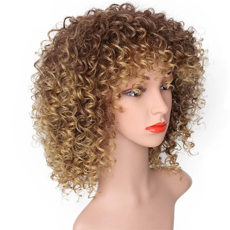 MSIWIGS короткий синтетический Ombre Blonde пушистый кудрявый Pixie Cut для женщин Косплей