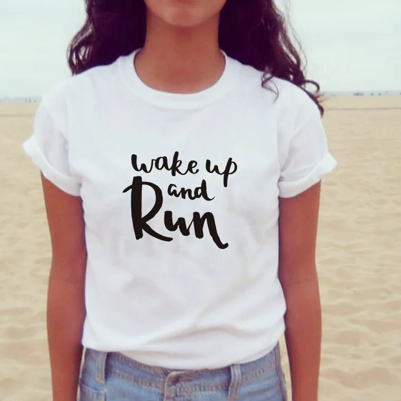Новинка 2019 забавная Футболка с принтом wake up and rin хлопковая Повседневная футболка