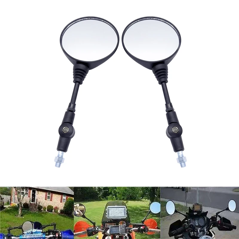1 пара Univeisal зеркала заднего вида для мотоцикла черный скутер мото боковые Vespa Piaggio