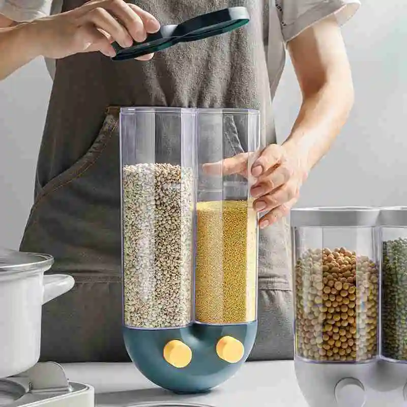 Cereal Container Kitchen Food Grains Rice Sealed Storage Box Dispenser New 