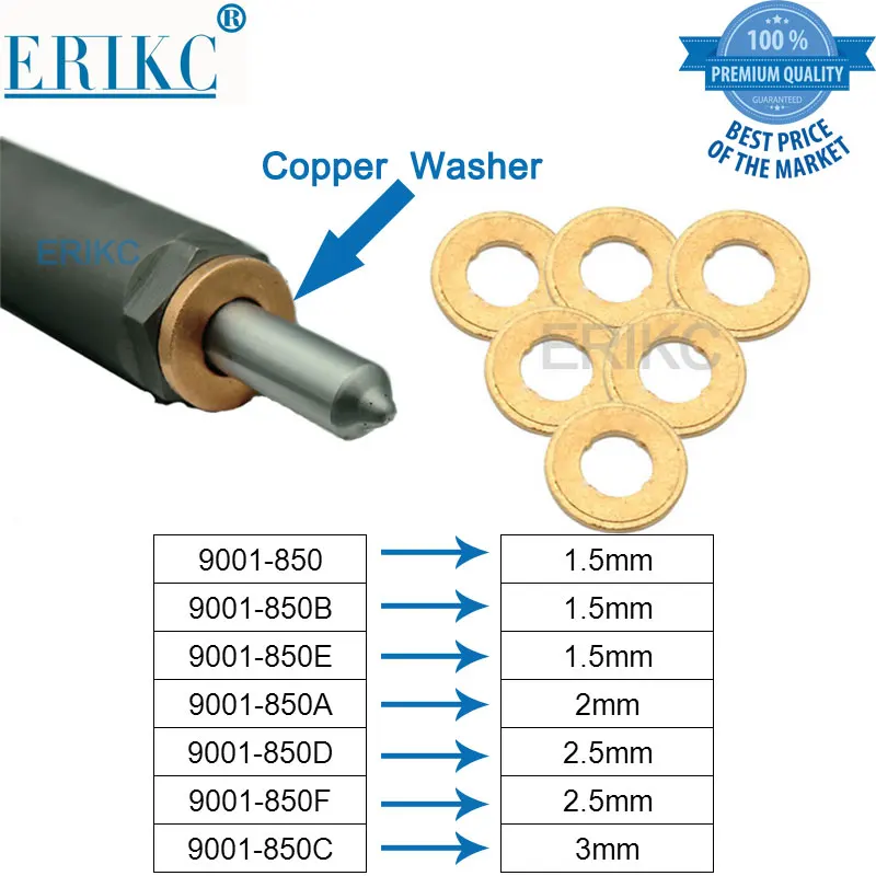

ERIKC CommON Rail Injector Shims F00VC17502 9001-850B for Bosch