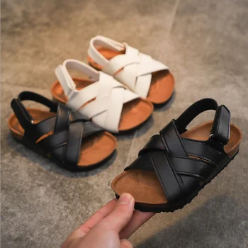 

2020 Summer Kids Pu Leather Sandals Baby Girls Casual Shoes Children Beach Sandals Boys Brand Black Shoes Fashion Sport Sandals