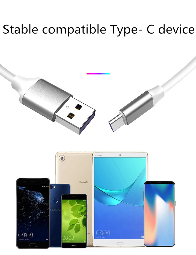 Кабель USB 5A type C для samsung Galaxy A30 A50 A7 A8 A8+ A9 кабель для зарядки и синхронизации данных