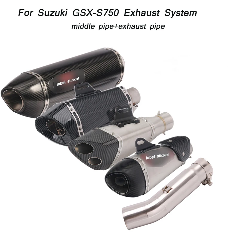 GSX-S750 для мотоцикла из нержавеющей стали, средняя труба, соединительная выхлопная труба глушителя, система глушителя для Suzuki GSX-S750