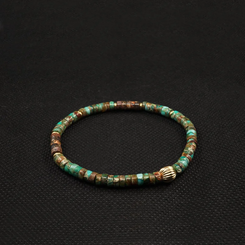 POHIER Turquoises Heishi Bead коллекция золотистые бусины браслет для мужчин и женщин ювелирные изделия