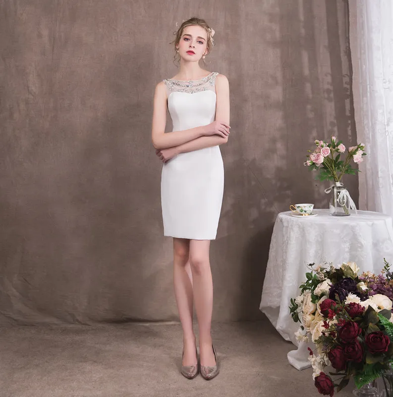 Коктейльные платья, расшитые бисером стразы, с вырезом, Vestidos De Festa, на молнии сзади, Короткие вечерние платья для выпускного вечера - Цвет: Custom Made Color