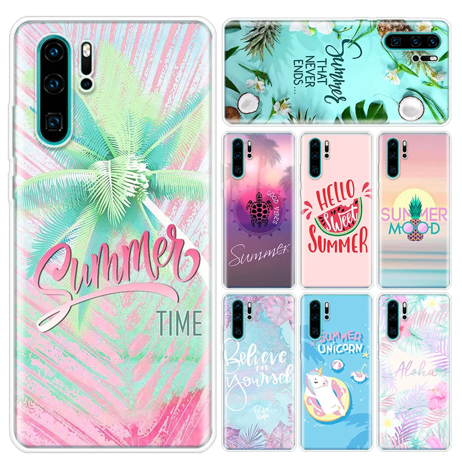 Классный Летний чехол для телефона Huawei P10 P20 P30 P20Pro P30Lite P30Pro P Smart Z Mate 10 20 10Pro