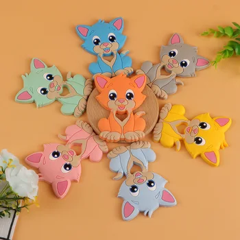Kovict BPA Free 5/10pcs puss Silicone Baby Teether rodent Baby Teething Toys Chewable Animal Shape Baby Products Nursing Gift 2