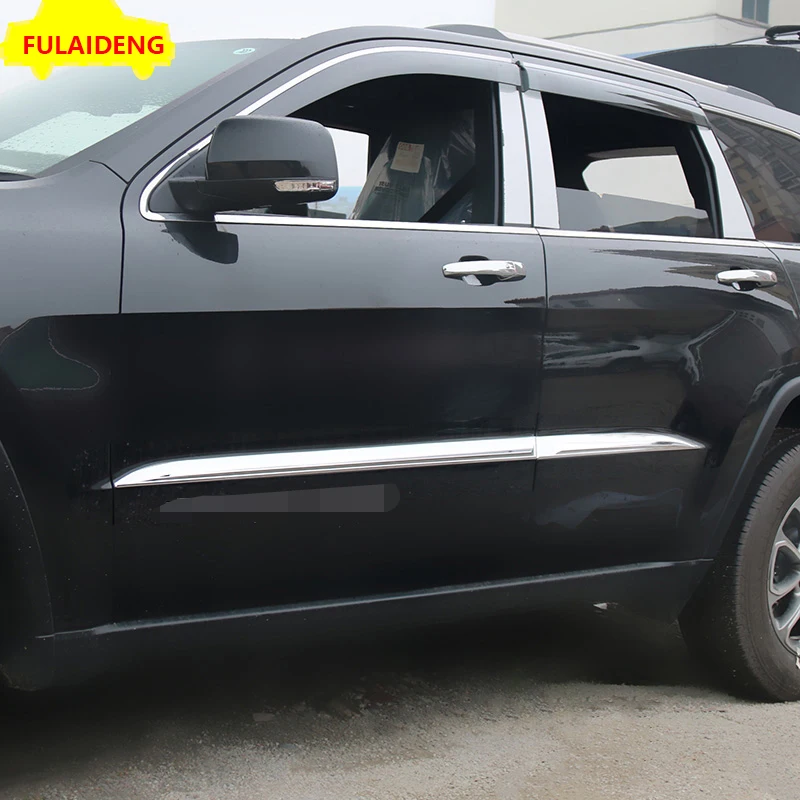 4 шт. для Jeep Grand Cherokee- ABS хромированные боковые тела рельефная Накладка для отделки автомобиля Средства для укладки волос