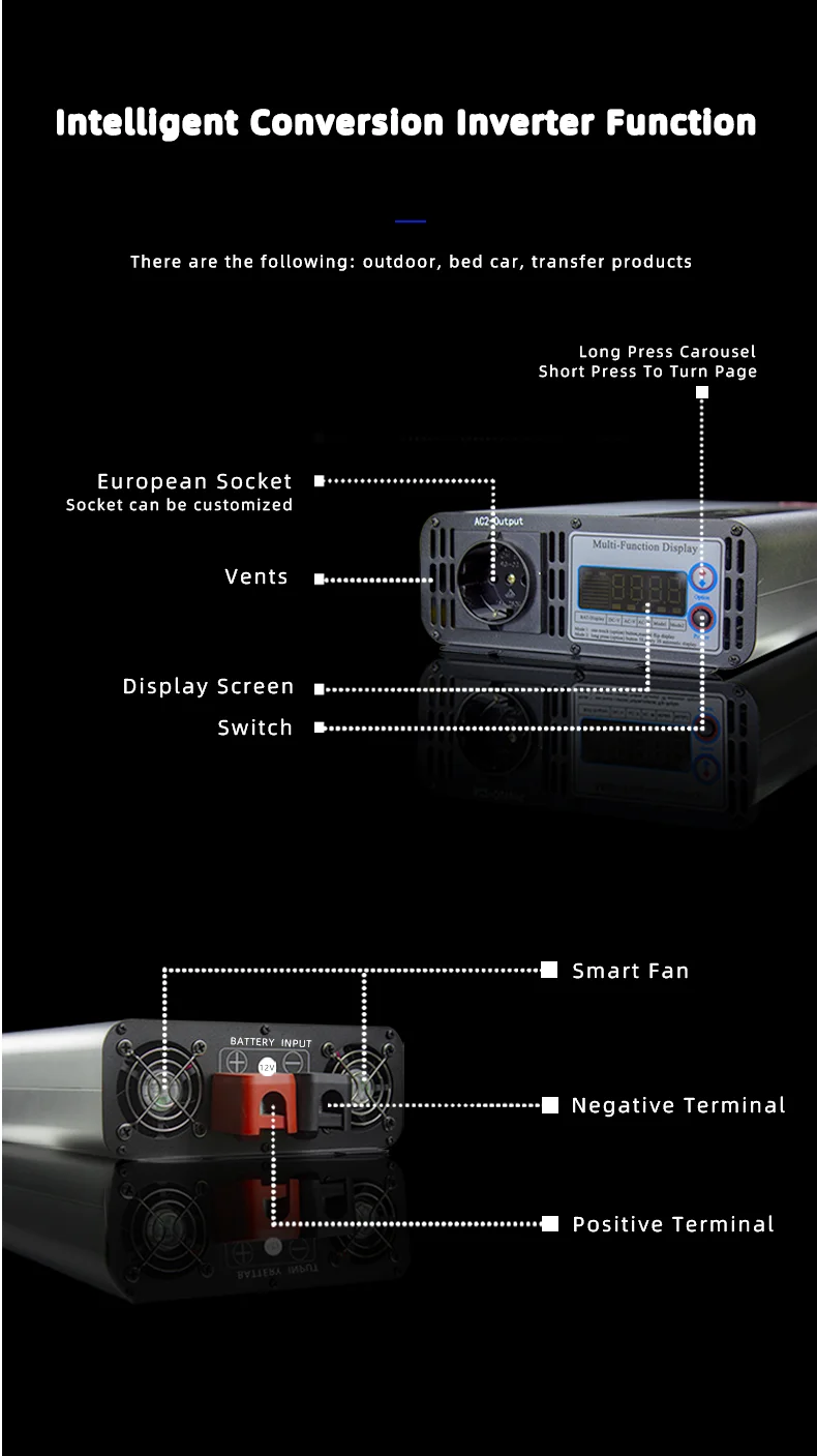 disconnect switch FCHAO 4600W Inverter 12v 220v Pure Sine Wave 24v 110v Power Converter LED Display Voltage Transformer Auto accessories Ups apple usb c adapter