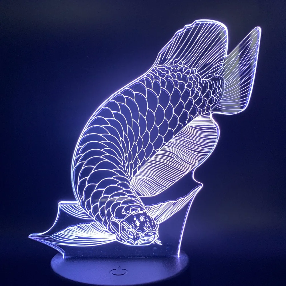 3d Lamp Lovely Fish Light For Baby Bedroom 7/16 Color Changing Usb ...