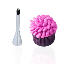 Крем-пудра из нержавеющей стали, украшение рта, Сжимаемый цветок, кончик Хоккайдо, шифоновая начинка, Цветочный наконечник, Длинный цветок